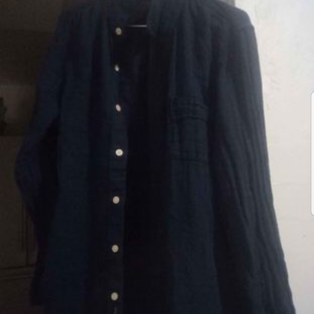 Mens Medium 100% Cotton Long Sleeve Shirt Abercrombie & Fitch Blue